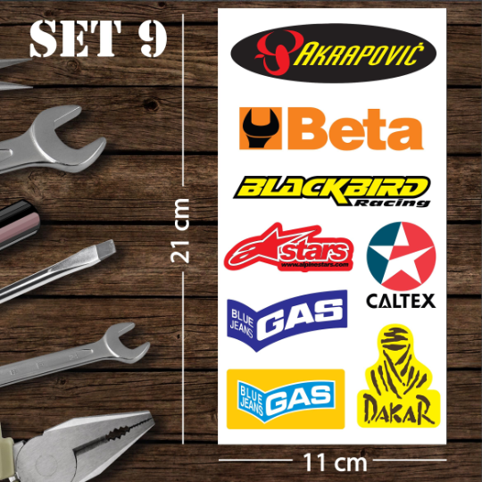 Assorted Motorcycle Bike Stickers Set Pack 09 Racing Decal