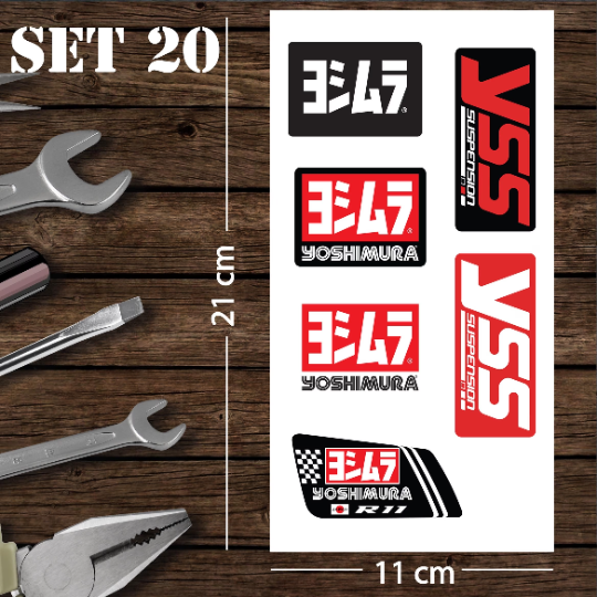 Assorted Motorcycle Bike Stickers Set Pack 20 Racing Decal