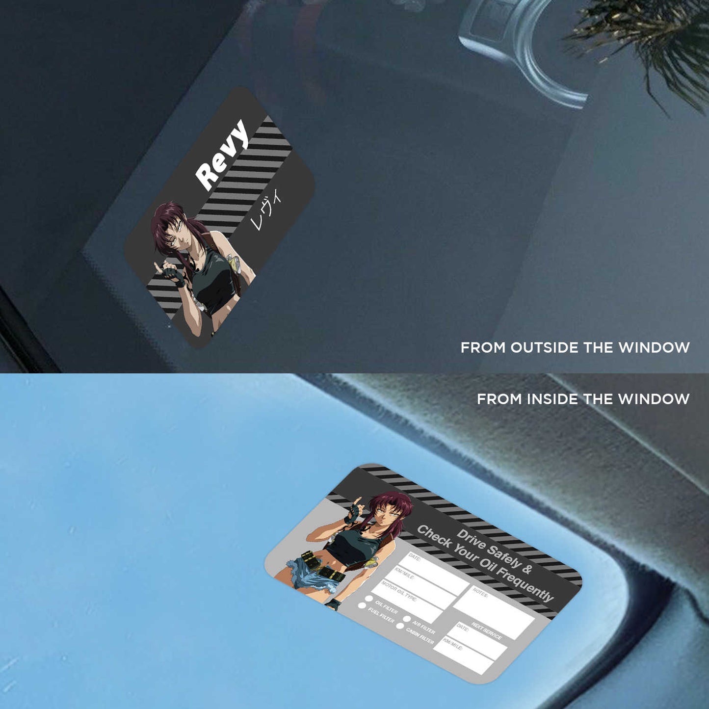 Revy Double Sided Drive Safely & Check Oil Frequently Vinyl Decal Sticker