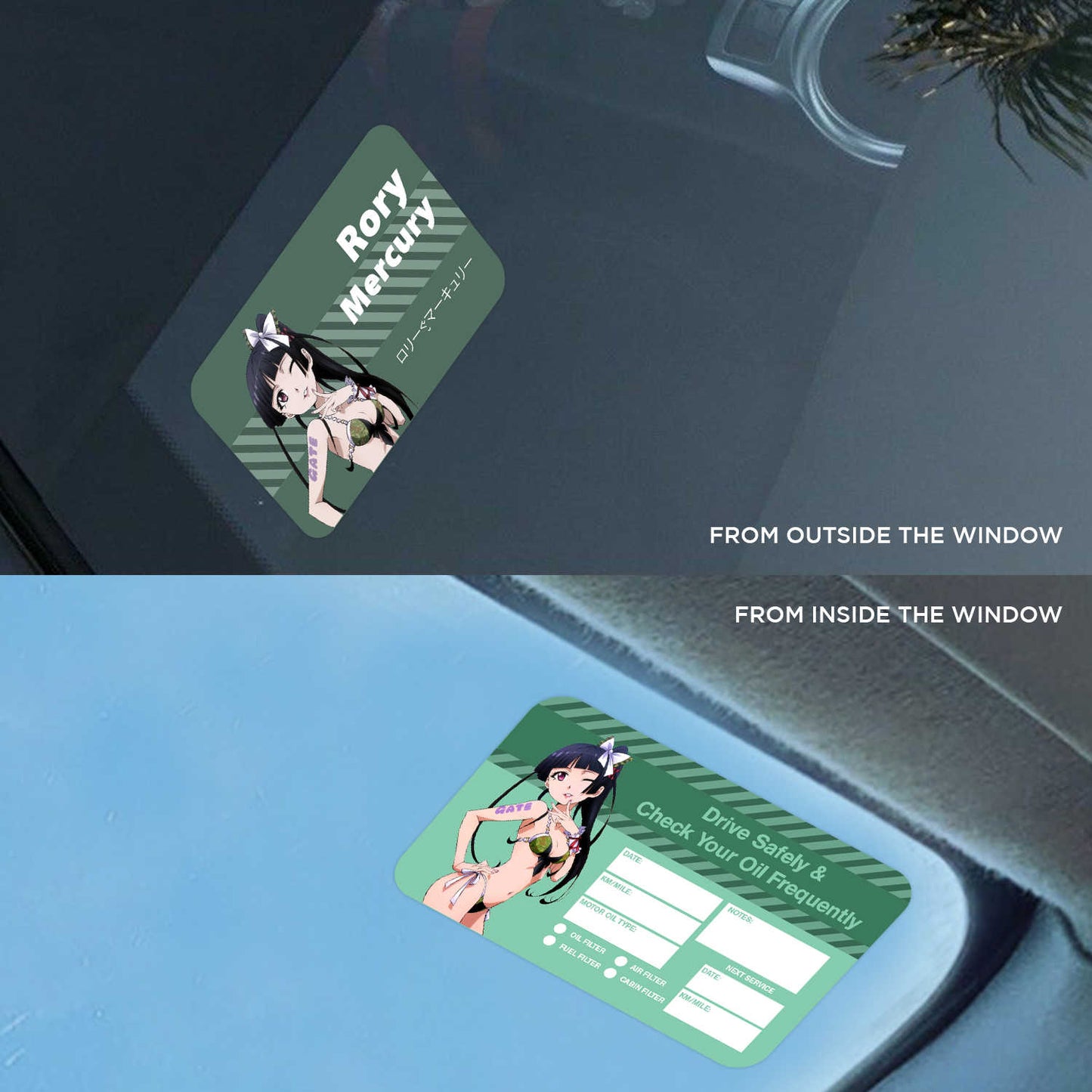 Rory Mercury Double Sided Drive Safely & Check Oil Frequently Vinyl Decal Sticker