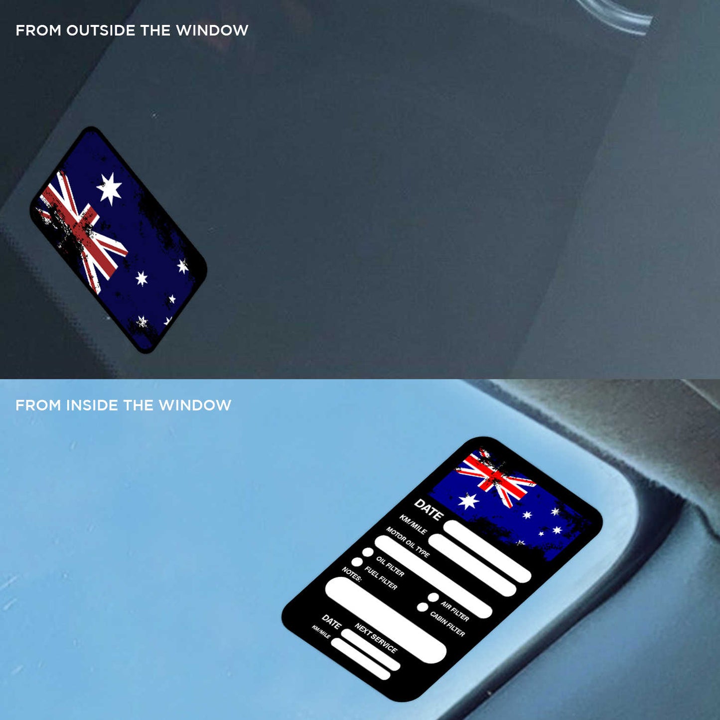 Australia Flag Double Sided Drive Safely & Check Oil Frequently Vinyl Decal Sticker