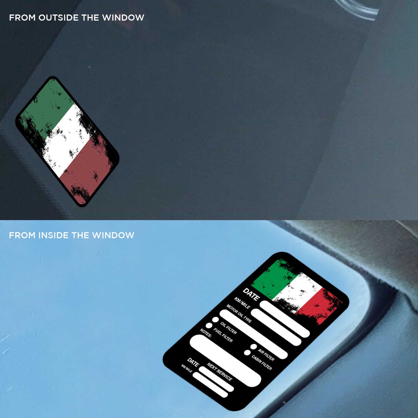 Spain Flag Double Sided Drive Safely & Check Oil Frequently Vinyl Decal Sticker