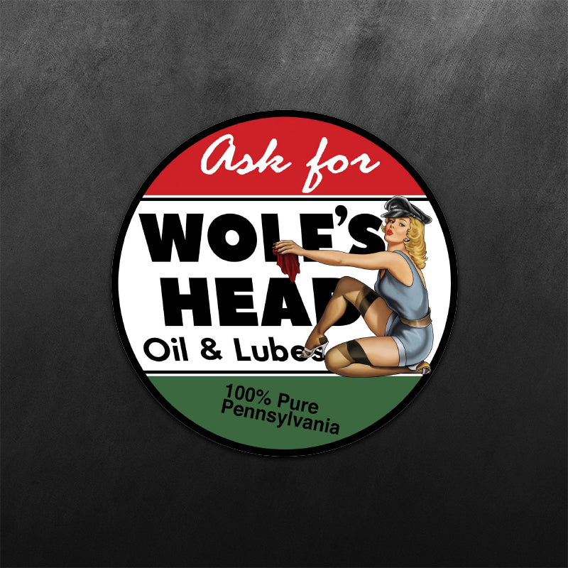 Wolf's Head PinUp Girl Sticker
