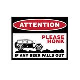 Please Honk Jeep Attention Sticker-0