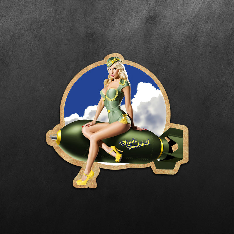 Blonde Bombshell PinUp Girl Sticker