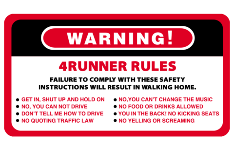 Warning Rules Sticker - Available in many options