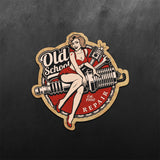 Old School Spark Plugs PinUp Girl Sticker