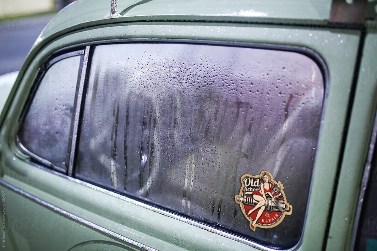 Old School Spark Plugs PinUp Girl Sticker