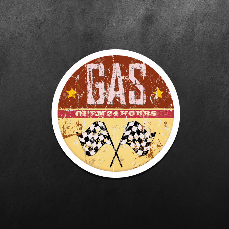 Gas Open 24 Hours Sticker