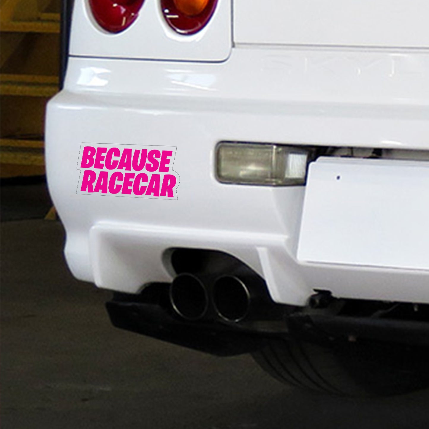 Because Racecar Sticker