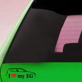 I Love My EG Hatchback Window Sticker