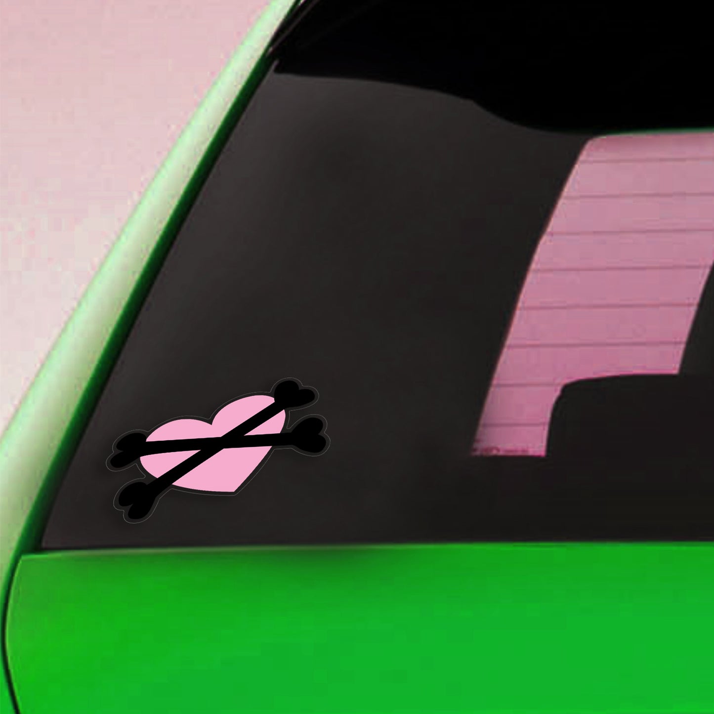 JDM Heart Pirate Skull Sticker