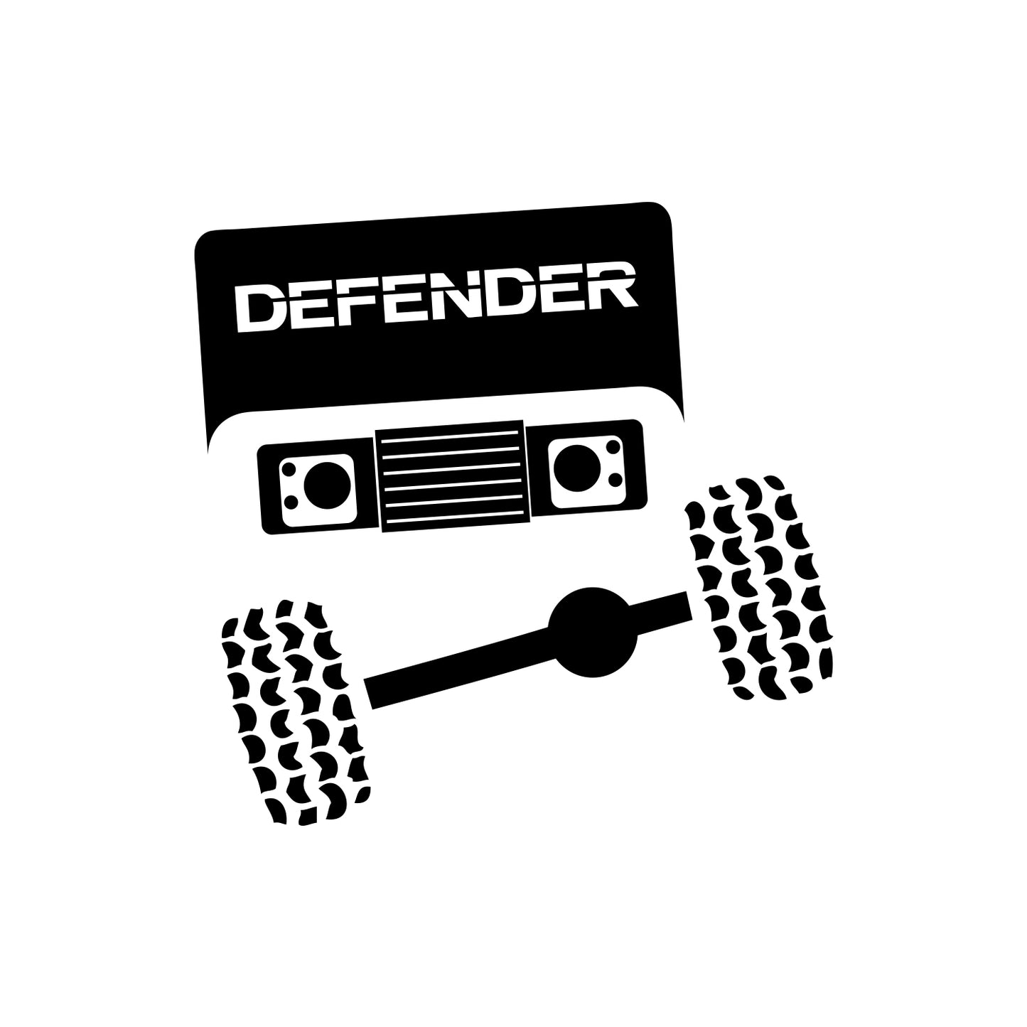 Face Front View Sticker for Defender