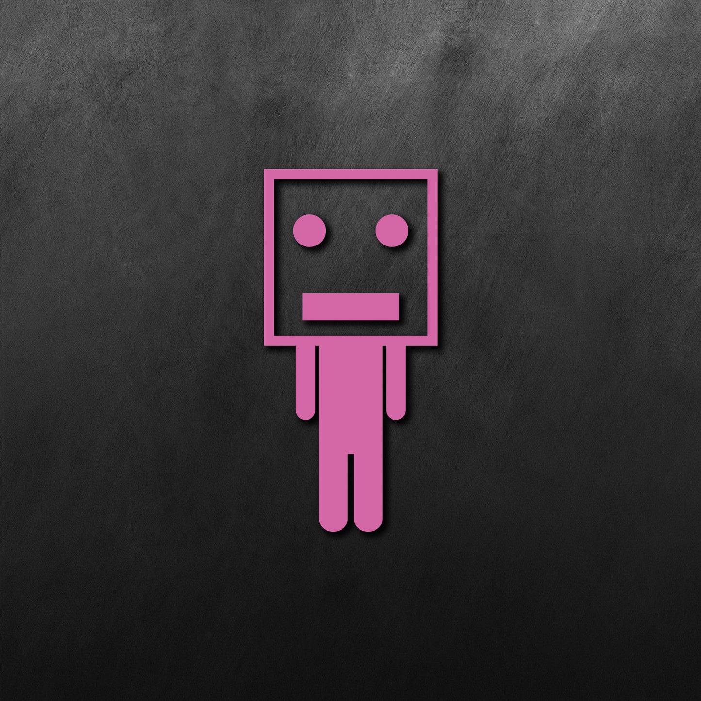 Box Head Man Stick Figure Sticker