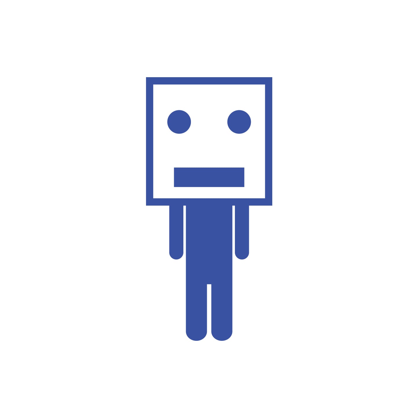 Box Head Man Stick Figure Sticker