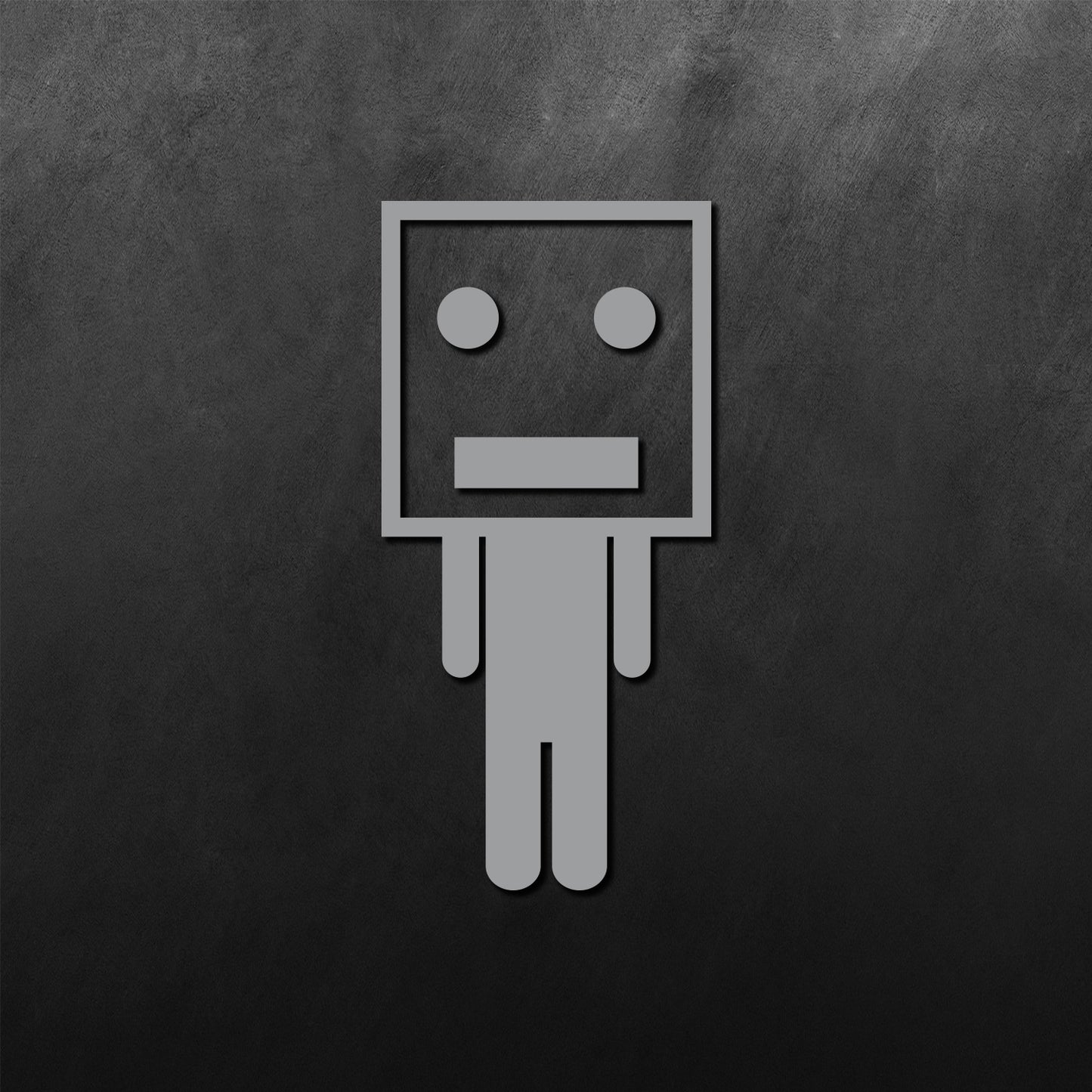 Box Head Man Stick Figure Sticker