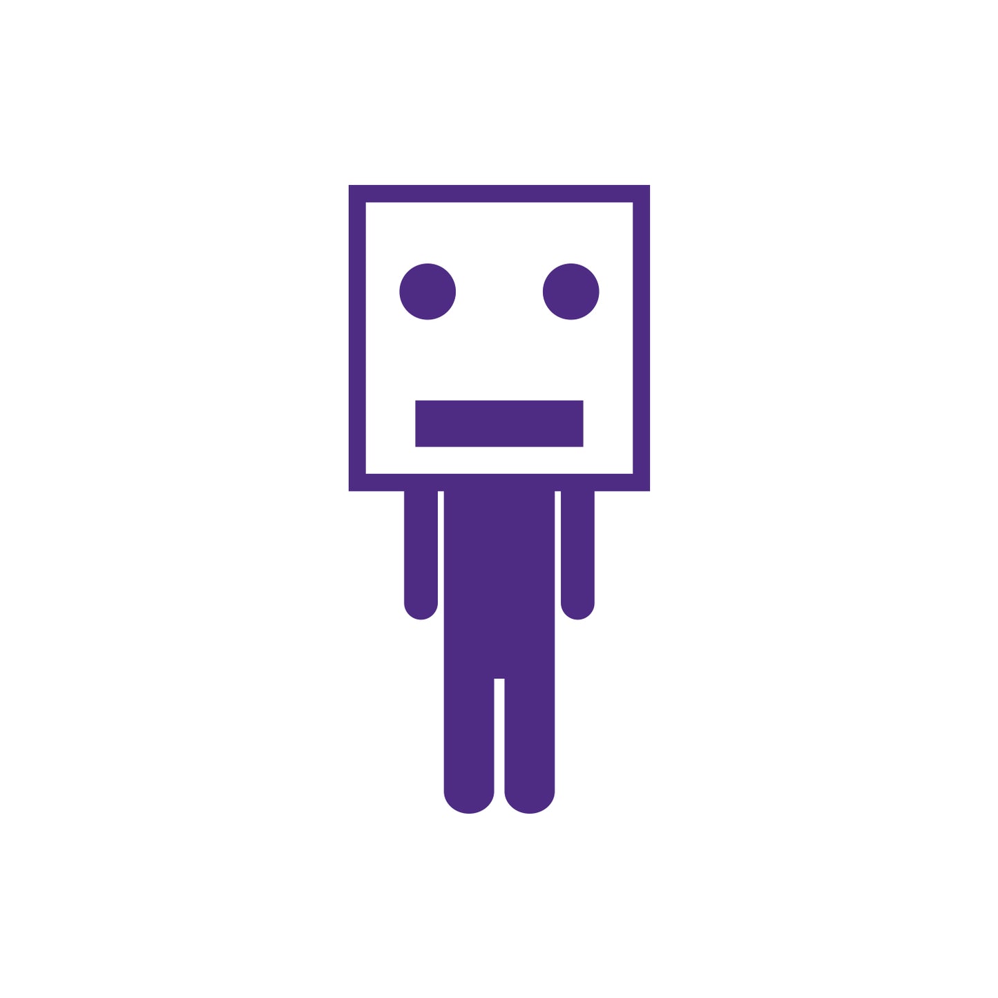 Box Head Man Stick Figure Sticker