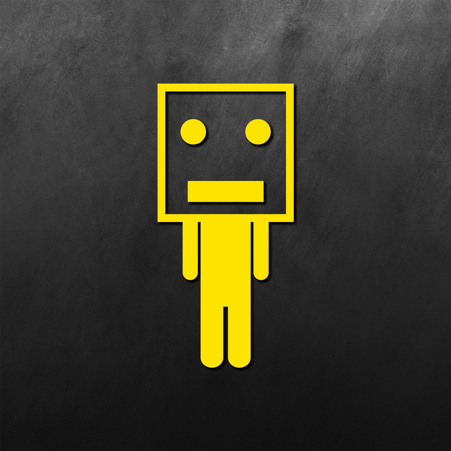 Box Head Man Stick Figure Sticker