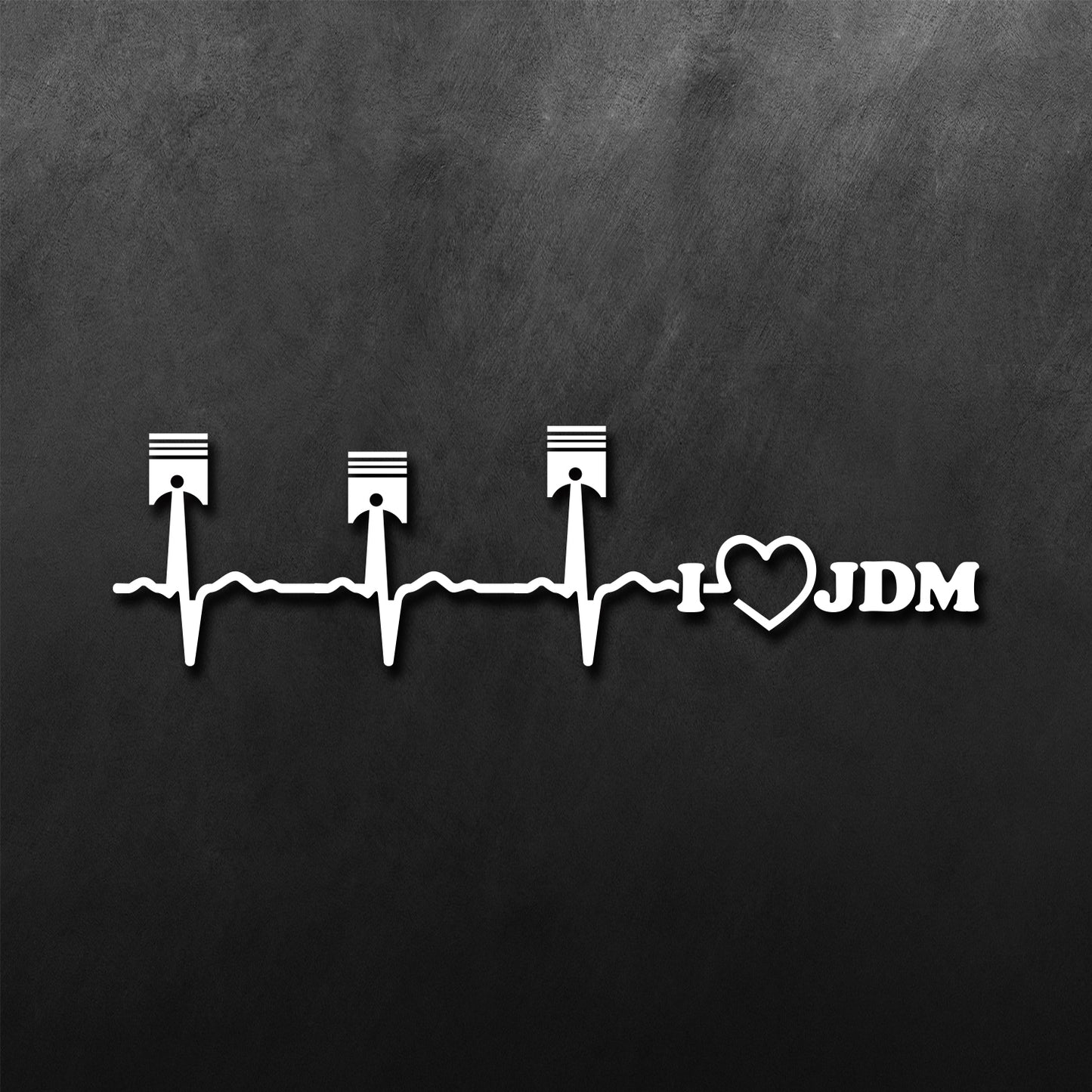 JDM Heart I Love Piston Sticker