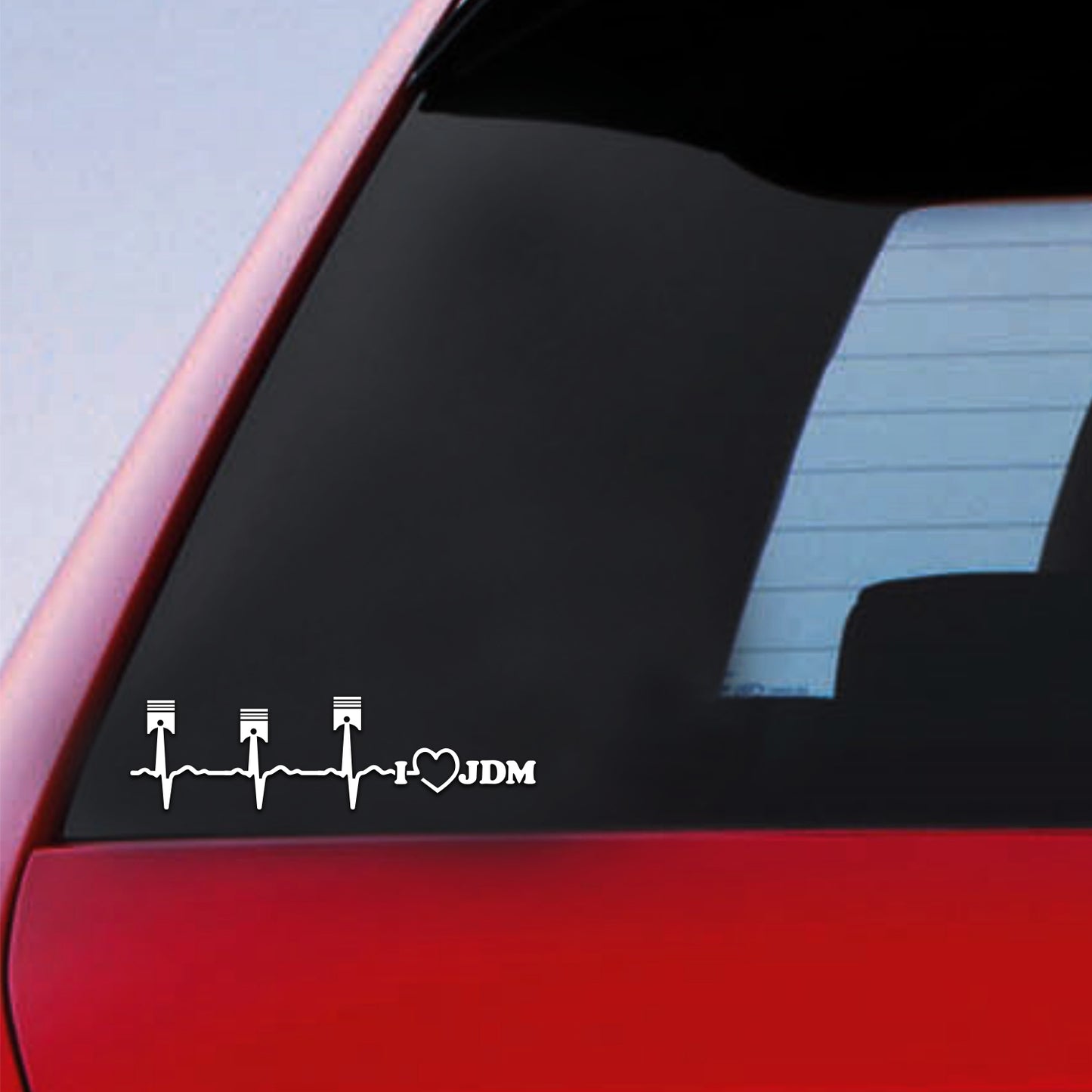 JDM Heart I Love Piston Sticker
