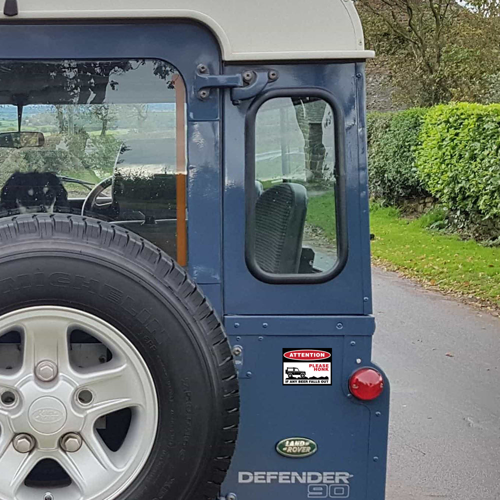 Please Honk for Land Rover Attention Sticker
