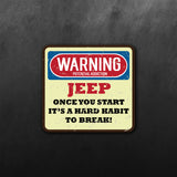 Warning Habit Sticker for Jeep
