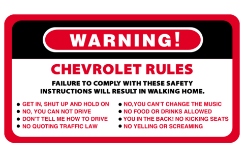 Warning Rules Sticker - Available in many options