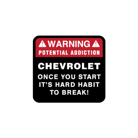 Warning Potential Addiction Sticker - Available in many options