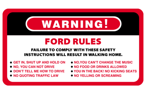 Warning Rules Sticker - Available in many options