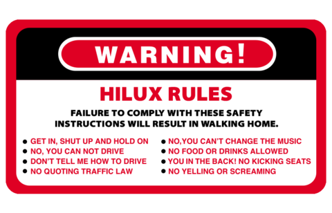 Warning Rules Sticker - Available in many options