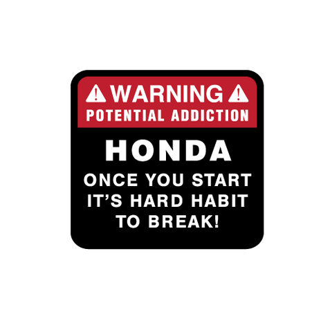 Warning Potential Addiction Sticker - Available in many options