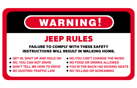 Warning Rules Sticker - Available in many options