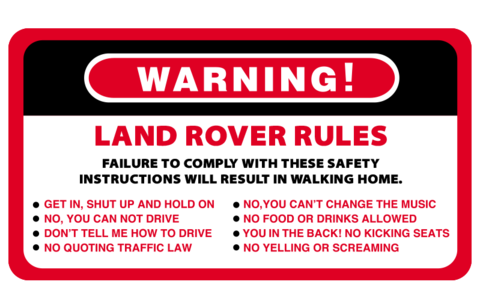 Warning Rules Sticker - Available in many options