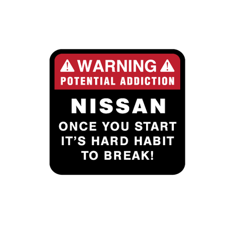 Warning Potential Addiction Sticker - Available in many options