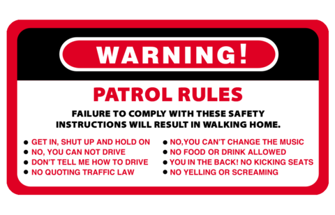 Warning Rules Sticker - Available in many options
