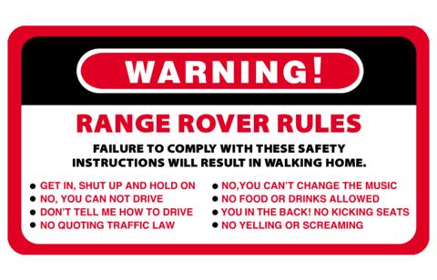 Warning Rules Sticker - Available in many options