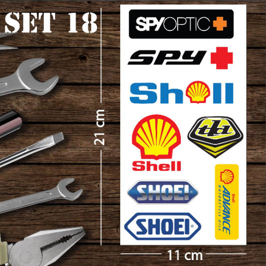 Assorted Motorcycle Bike Stickers Set Pack 18 Racing Decal