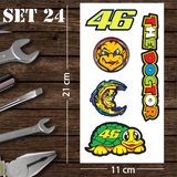 Assorted Motorcycle Bike Stickers Set Pack 24 Racing Decal