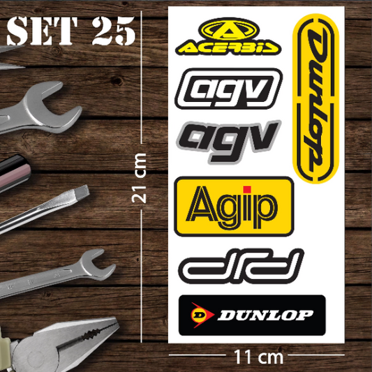 Assorted Motorcycle Bike Stickers Set Pack 25 Racing Decal