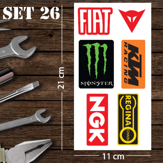 Assorted Motorcycle Bike Stickers Set Pack 26 Racing Decal
