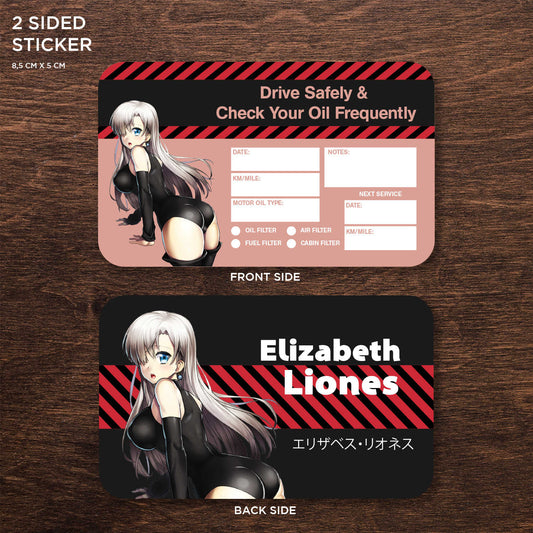 Elizabeth Liones Double Sided Drive Safely & Check Oil Frequently Vinyl Decal Sticker