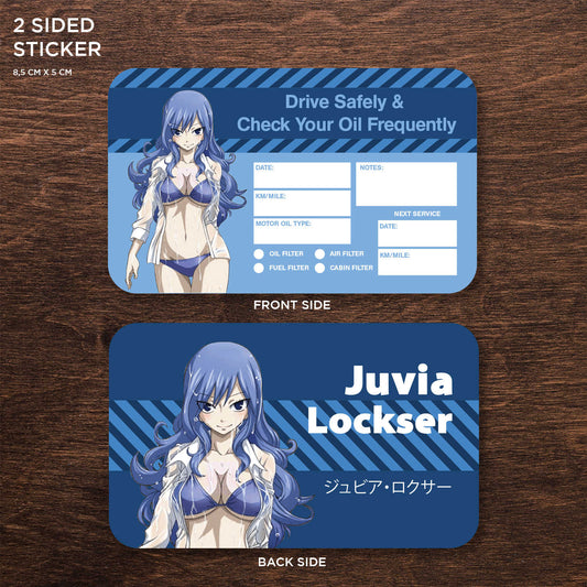 Juvia Lockser Double Sided Drive Safely & Check Oil Frequently Vinyl Decal Sticker