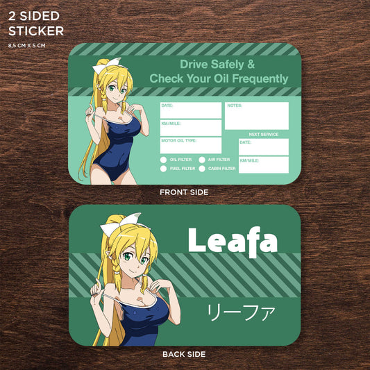 Leafa Double Sided Drive Safely & Check Oil Frequently Vinyl Decal Sticker