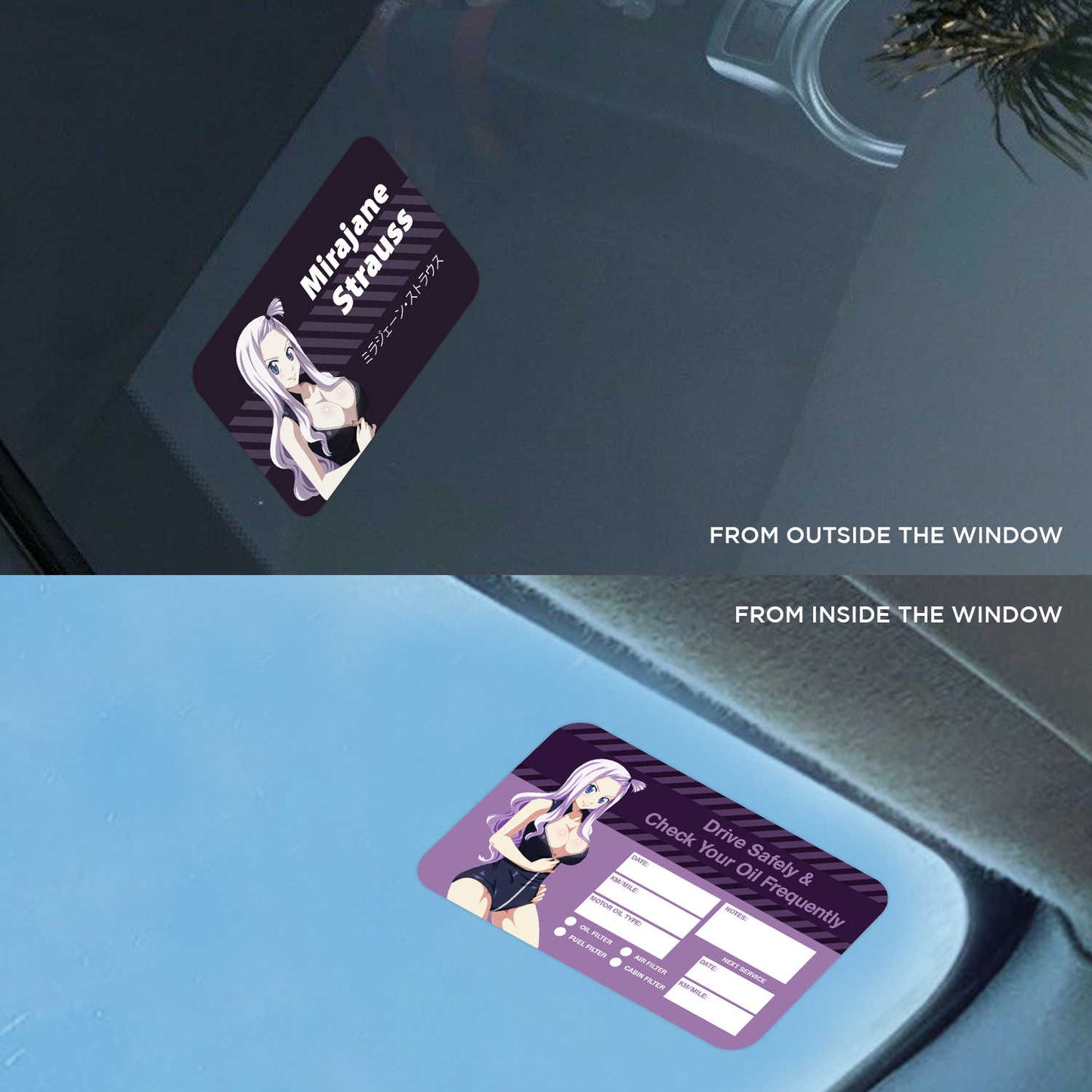 Mirajane Strauss Double Sided Drive Safely & Check Oil Frequently Vinyl Decal Sticker