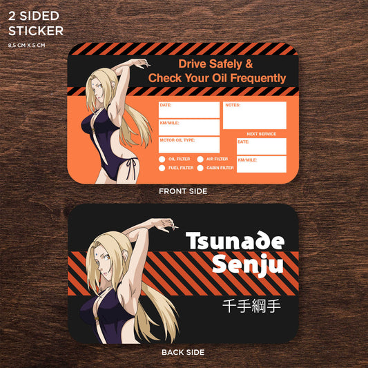 Tsunade Senju Double Sided Drive Safely & Check Oil Frequently Vinyl Decal Sticker