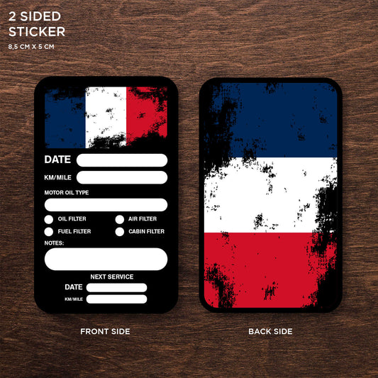 French Flag Double Sided Drive Safely & Check Oil Frequently Vinyl Decal Sticker