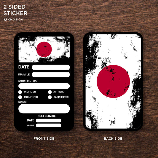 Japan Flag Double Sided Drive Safely & Check Oil Frequently Vinyl Decal Sticker