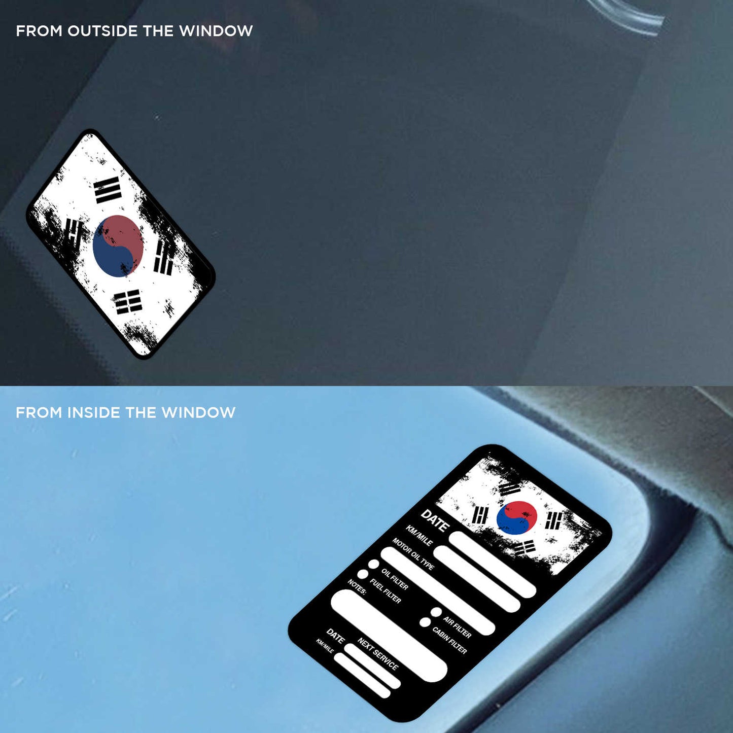 Korea Flag Double Sided Drive Safely & Check Oil Frequently Vinyl Decal Sticker