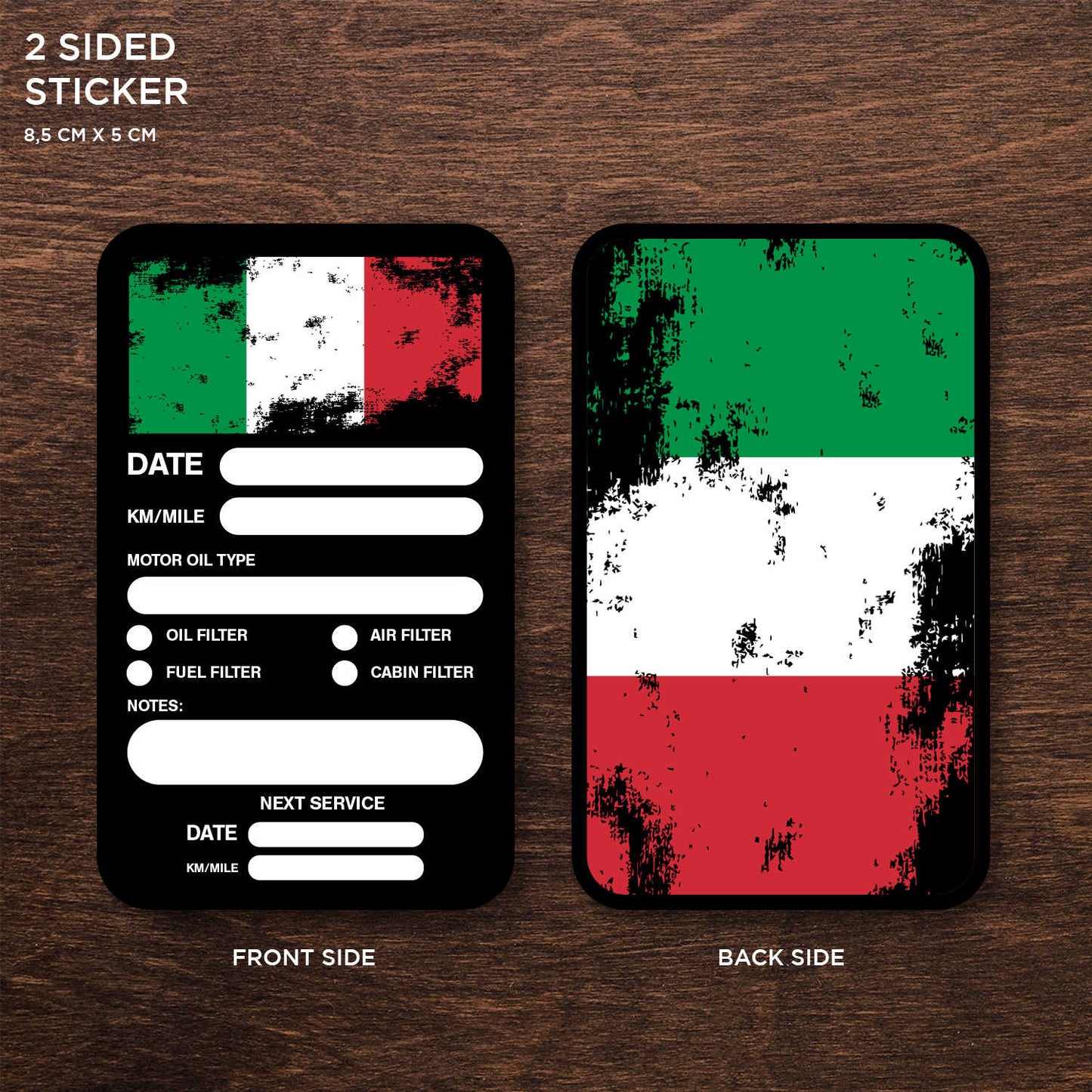 Spain Flag Double Sided Drive Safely & Check Oil Frequently Vinyl Decal Sticker