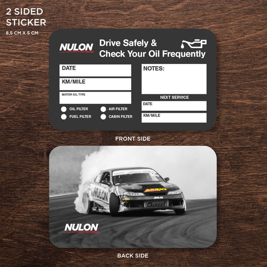 Nulon Oil Double Sided Drive Safely & Check Oil Frequently Vinyl Decal Sticker